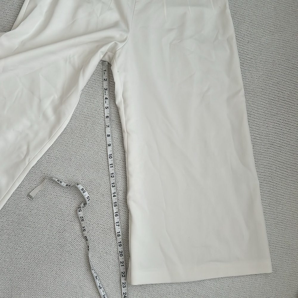 Maeve by Anthropologie Clean Crop Wide Leg Trouser Pants White Size 14 - Picture 7 of 8